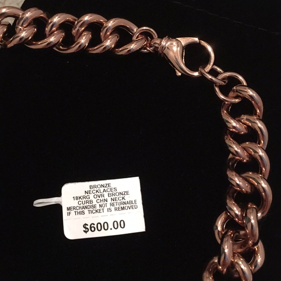 RH Macy & Co. Macy’s 18k Rose Gold chain link 17” chunky necklace - Picture 5 of 10